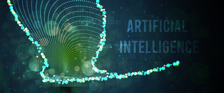 Conceptual technology illustration of artificial intelligence. Abstract futuristic background