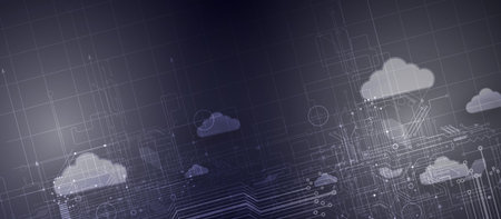 modern cloud technology. Integrated digital web concept background