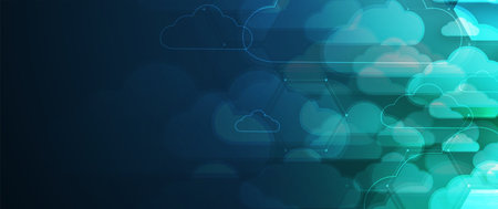 modern cloud technology. Integrated digital web concept background