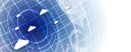 modern cloud technology. Integrated digital web concept background