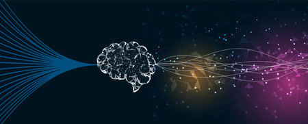 Conceptual technology illustration of artificial intelligence. Abstract futuristic background