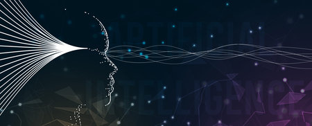 Conceptual technology illustration of artificial intelligence. Abstract futuristic background