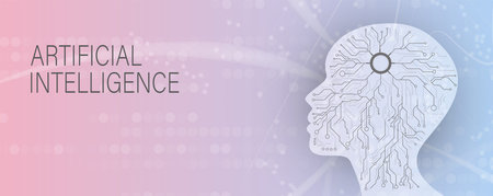Conceptual technology illustration of artificial intelligence. Abstract futuristic background
