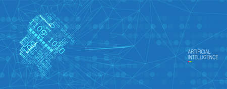 Conceptual technology illustration of artificial intelligence. Abstract futuristic backgroundのイラスト素材