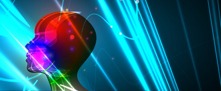 Conceptual technology illustration of artificial intelligence. Abstract futuristic background