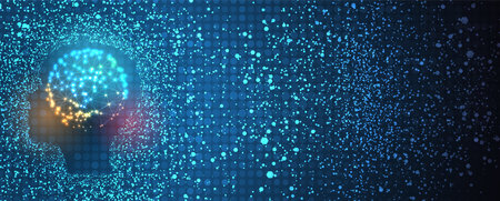 Conceptual technology illustration of artificial intelligence. Abstract futuristic background