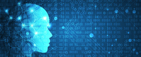 Conceptual technology illustration of artificial intelligence. Abstract futuristic background