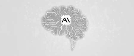 Conceptual technology illustration of artificial intelligence. Abstract futuristic backgroundのイラスト素材