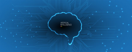 Abstract Artificial intelligence. Technology web background. Virtual concept