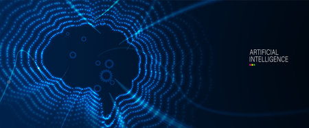 Abstract Artificial intelligence. Technology web background. Virtual concept