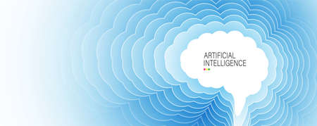 Abstract Artificial intelligence. Technology web background. Virtual conceptのイラスト素材