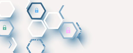 internet digital syber security technology concept for business background. Lock on circuit boardのイラスト素材