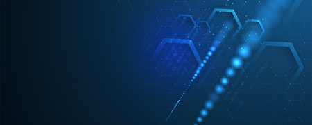 Quantum processing. Deep learning artificial intelligence. Future new technology  for business or...