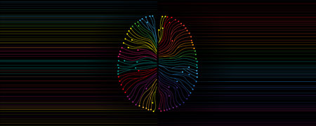 Conceptual technology illustration of artificial intelligence. Abstract futuristic backgroundのイラスト素材