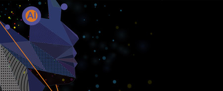 Conceptual technology illustration of artificial intelligence. Abstract futuristic background