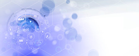 Conceptual technology illustration of artificial intelligence. Abstract futuristic background