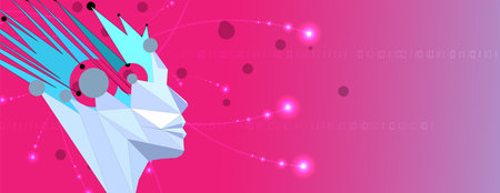 Conceptual technology illustration of artificial intelligence. Abstract futuristic background