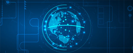 Technology innovation background, idea of global business solutionのイラスト素材