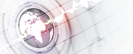 Technology innovation background, idea of global business solutionのイラスト素材