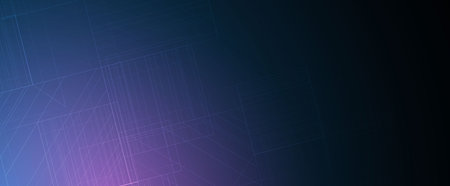 Quantum processing. Deep learning artificial intelligence. Future new technology  for business or science presentation. Vector backgroundのイラスト素材