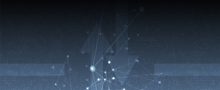 Neural network concept. Connected cells with links. High technology process. Abstract futuristic backgroundのイラスト素材