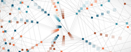 Neural network concept. Connected cells with links. High technology process. Abstract futuristic...