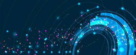 Neural network concept. Connected cells with links. High technology process. Abstract futuristic backgroundのイラスト素材