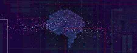 Conceptual technology illustration of artificial intelligence. Abstract futuristic background