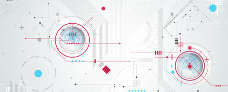 Abstract circuit board futuristic technology processing business backgroundのイラスト素材