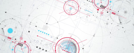Abstract circuit board futuristic technology processing business backgroundのイラスト素材