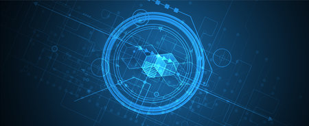 abstract structure circuit computer technology business backgroundのイラスト素材