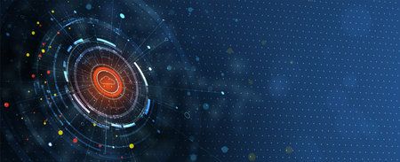 modern cloud technology. Integrated digital web concept background