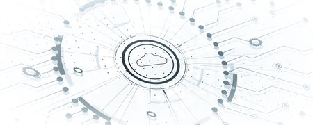 modern cloud technology. Integrated digital web concept backgroundのイラスト素材