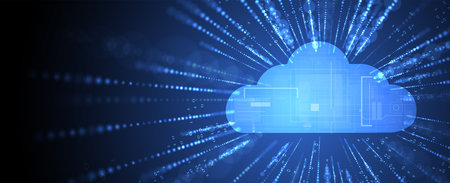 modern cloud technology. Integrated digital web concept background
