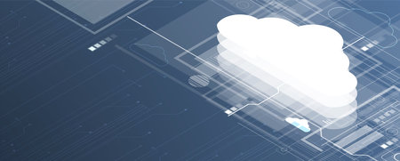 modern cloud technology. Integrated digital web concept backgroundのイラスト素材