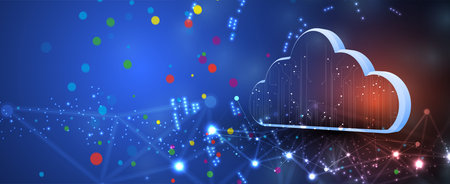 modern cloud technology. Integrated digital web concept background