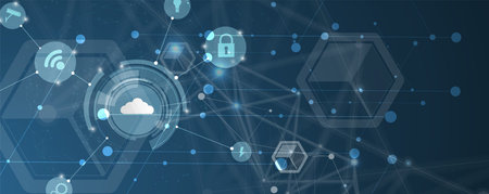 modern cloud technology. Integrated digital web concept background