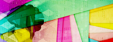 Abstract human brain. Artificial intelligence new technology. Science futuristic backgroundのイラスト素材