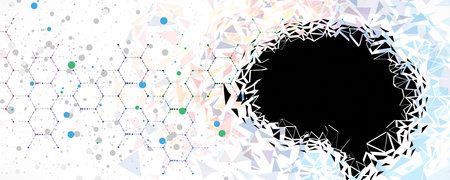 Conceptual technology illustration of artificial intelligence. Abstract futuristic backgroundのイラスト素材