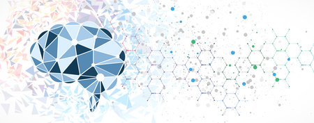 Conceptual technology illustration of artificial intelligence. Abstract futuristic backgroundのイラスト素材