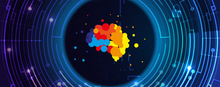 Conceptual technology illustration of artificial intelligence. Abstract futuristic background