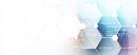 Abstract hexagon background. Technology poligonal design. Digital futuristic minimalism. Vectorのイラスト素材