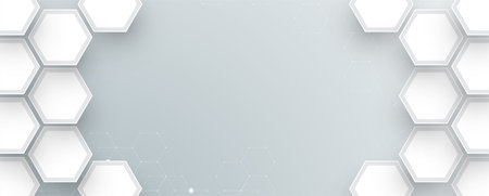Abstract hexagon background. Technology polygonal design. Digital futuristic minimalism. Vectorのイラスト素材