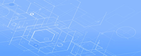 Geometric hexagon abstract background with simple polygonal elements. Medical, business, technology or science design.のイラスト素材