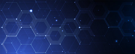 Geometric hexagon abstract background with simple polygonal elements. Medical, business, technology...