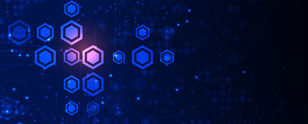 Geometric hexagon abstract background with simple polygonal elements. Medical, business, technology...