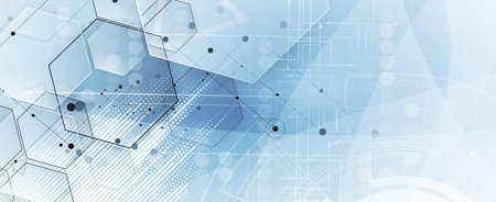 Geometric hexagon abstract background with simple polygonal elements. Medical, business, technology or science design.のイラスト素材