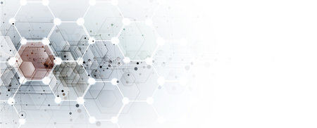 Geometric hexagon abstract background with simple polygonal elements. Medical, business, technology...
