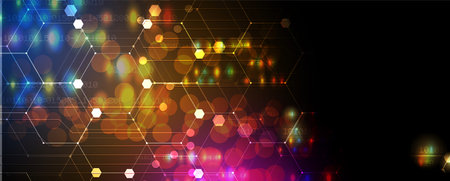 Geometric hexagon abstract background with simple polygonal elements. Medical, business, technology or science design.のイラスト素材