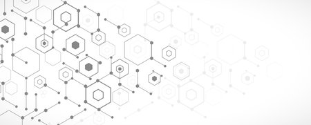 Geometric hexagon abstract background with simple polygonal elements. Medical, business, technology...